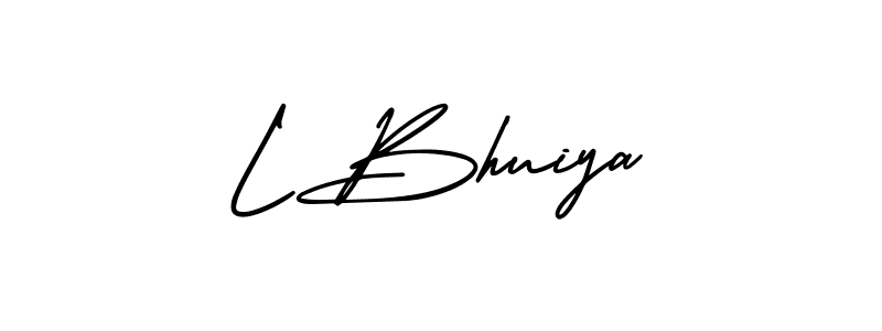 How to Draw L Bhuiya signature style? AmerikaSignatureDemo-Regular is a latest design signature styles for name L Bhuiya. L Bhuiya signature style 3 images and pictures png