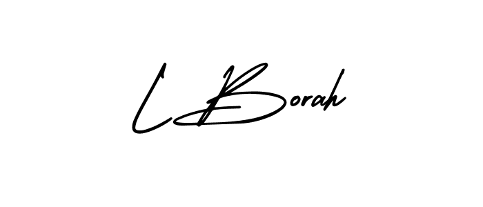 L Borah stylish signature style. Best Handwritten Sign (AmerikaSignatureDemo-Regular) for my name. Handwritten Signature Collection Ideas for my name L Borah. L Borah signature style 3 images and pictures png