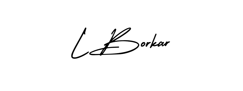 This is the best signature style for the L Borkar name. Also you like these signature font (AmerikaSignatureDemo-Regular). Mix name signature. L Borkar signature style 3 images and pictures png