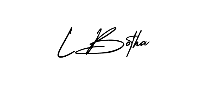 How to make L Botha name signature. Use AmerikaSignatureDemo-Regular style for creating short signs online. This is the latest handwritten sign. L Botha signature style 3 images and pictures png