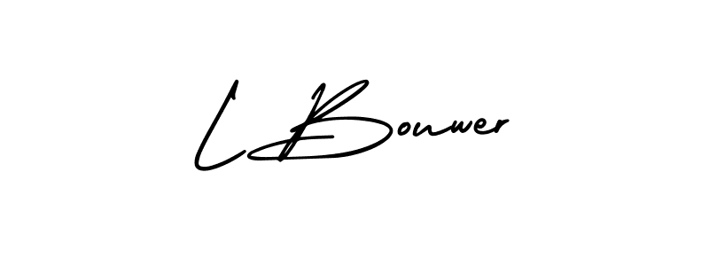 if you are searching for the best signature style for your name L Bouwer. so please give up your signature search. here we have designed multiple signature styles  using AmerikaSignatureDemo-Regular. L Bouwer signature style 3 images and pictures png