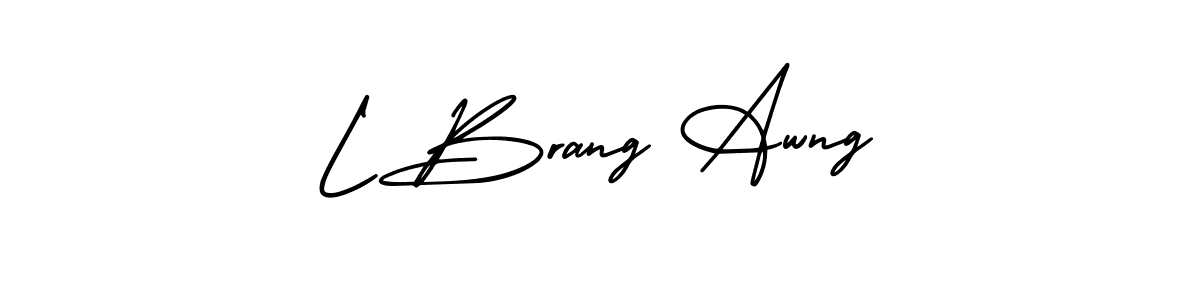 Design your own signature with our free online signature maker. With this signature software, you can create a handwritten (AmerikaSignatureDemo-Regular) signature for name L Brang Awng. L Brang Awng signature style 3 images and pictures png