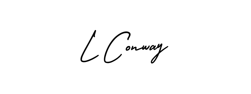 AmerikaSignatureDemo-Regular is a professional signature style that is perfect for those who want to add a touch of class to their signature. It is also a great choice for those who want to make their signature more unique. Get L Conway name to fancy signature for free. L Conway signature style 3 images and pictures png