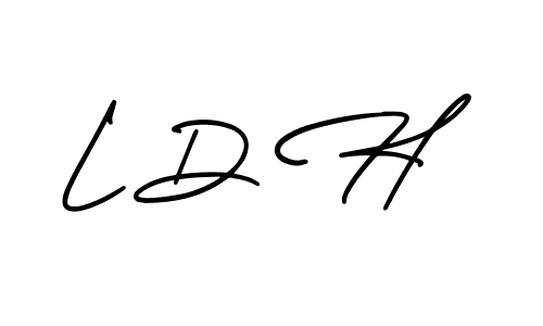 The best way (AmerikaSignatureDemo-Regular) to make a short signature is to pick only two or three words in your name. The name L D H include a total of six letters. For converting this name. L D H signature style 3 images and pictures png