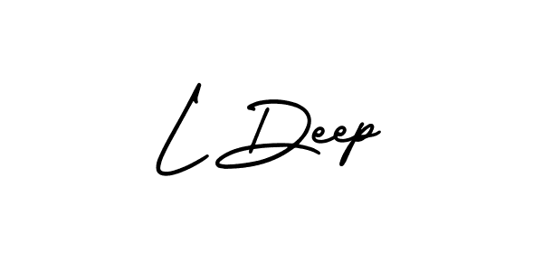 L Deep stylish signature style. Best Handwritten Sign (AmerikaSignatureDemo-Regular) for my name. Handwritten Signature Collection Ideas for my name L Deep. L Deep signature style 3 images and pictures png