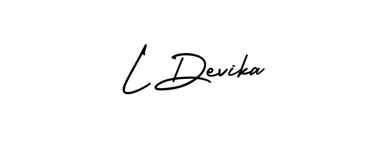 Create a beautiful signature design for name L Devika. With this signature (AmerikaSignatureDemo-Regular) fonts, you can make a handwritten signature for free. L Devika signature style 3 images and pictures png