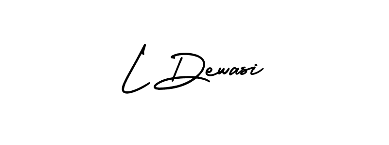 How to make L Dewasi name signature. Use AmerikaSignatureDemo-Regular style for creating short signs online. This is the latest handwritten sign. L Dewasi signature style 3 images and pictures png