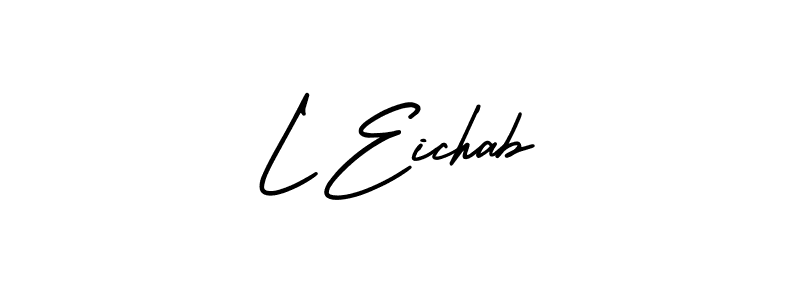 Use a signature maker to create a handwritten signature online. With this signature software, you can design (AmerikaSignatureDemo-Regular) your own signature for name L Eichab. L Eichab signature style 3 images and pictures png