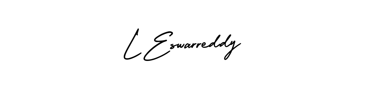The best way (AmerikaSignatureDemo-Regular) to make a short signature is to pick only two or three words in your name. The name L Eswarreddy include a total of six letters. For converting this name. L Eswarreddy signature style 3 images and pictures png