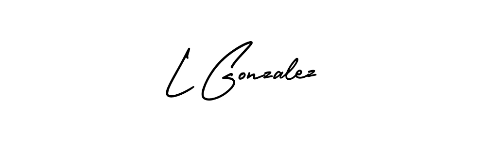 This is the best signature style for the L Gonzalez name. Also you like these signature font (AmerikaSignatureDemo-Regular). Mix name signature. L Gonzalez signature style 3 images and pictures png