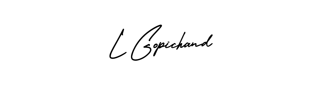 Create a beautiful signature design for name L Gopichand. With this signature (AmerikaSignatureDemo-Regular) fonts, you can make a handwritten signature for free. L Gopichand signature style 3 images and pictures png