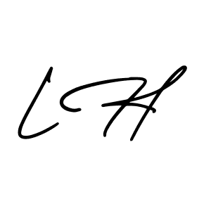 Design your own signature with our free online signature maker. With this signature software, you can create a handwritten (AmerikaSignatureDemo-Regular) signature for name L H. L H signature style 3 images and pictures png