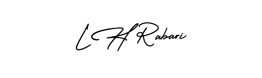 Also we have L H Rabari name is the best signature style. Create professional handwritten signature collection using AmerikaSignatureDemo-Regular autograph style. L H Rabari signature style 3 images and pictures png