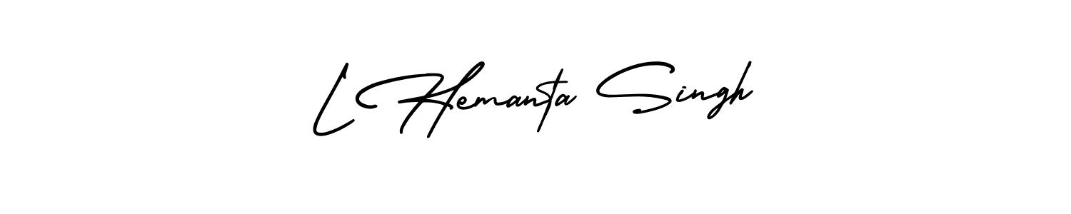 Make a beautiful signature design for name L Hemanta Singh. With this signature (AmerikaSignatureDemo-Regular) style, you can create a handwritten signature for free. L Hemanta Singh signature style 3 images and pictures png