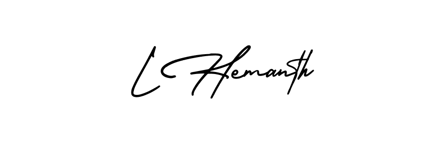 Use a signature maker to create a handwritten signature online. With this signature software, you can design (AmerikaSignatureDemo-Regular) your own signature for name L Hemanth. L Hemanth signature style 3 images and pictures png