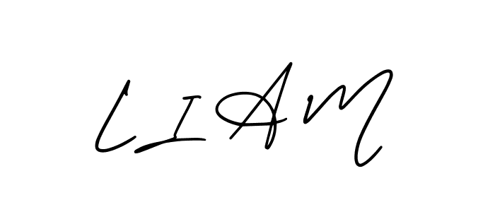 L I A M stylish signature style. Best Handwritten Sign (AmerikaSignatureDemo-Regular) for my name. Handwritten Signature Collection Ideas for my name L I A M. L I A M signature style 3 images and pictures png