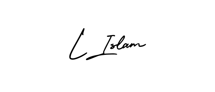 Also we have L Islam name is the best signature style. Create professional handwritten signature collection using AmerikaSignatureDemo-Regular autograph style. L Islam signature style 3 images and pictures png