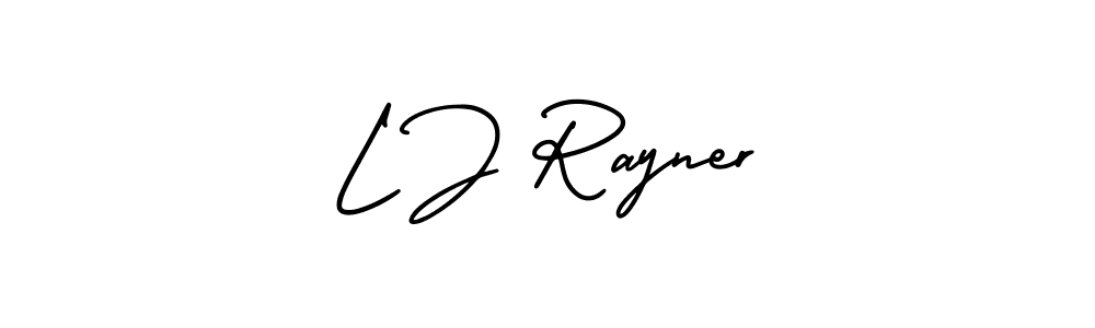 Use a signature maker to create a handwritten signature online. With this signature software, you can design (AmerikaSignatureDemo-Regular) your own signature for name L J Rayner. L J Rayner signature style 3 images and pictures png