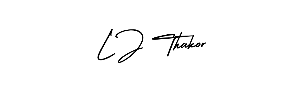 Use a signature maker to create a handwritten signature online. With this signature software, you can design (AmerikaSignatureDemo-Regular) your own signature for name L J Thakor. L J Thakor signature style 3 images and pictures png