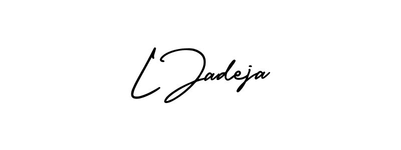 Use a signature maker to create a handwritten signature online. With this signature software, you can design (AmerikaSignatureDemo-Regular) your own signature for name L Jadeja. L Jadeja signature style 3 images and pictures png