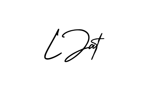 You should practise on your own different ways (AmerikaSignatureDemo-Regular) to write your name (L Jat) in signature. don't let someone else do it for you. L Jat signature style 3 images and pictures png