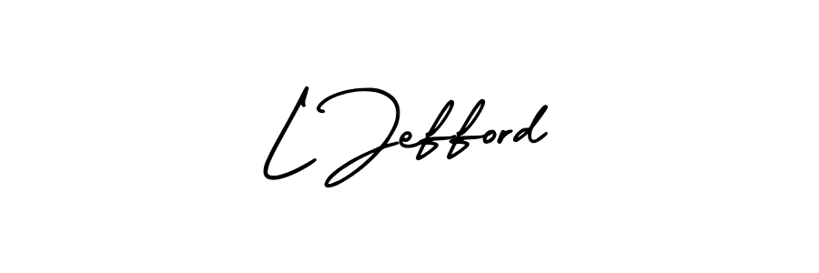 Use a signature maker to create a handwritten signature online. With this signature software, you can design (AmerikaSignatureDemo-Regular) your own signature for name L Jefford. L Jefford signature style 3 images and pictures png