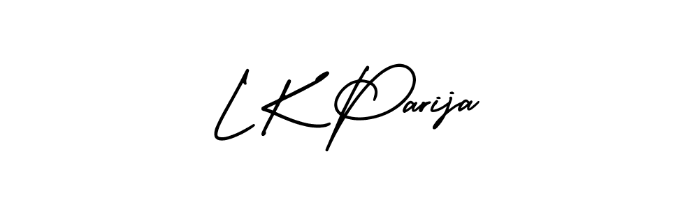 How to Draw L K Parija signature style? AmerikaSignatureDemo-Regular is a latest design signature styles for name L K Parija. L K Parija signature style 3 images and pictures png