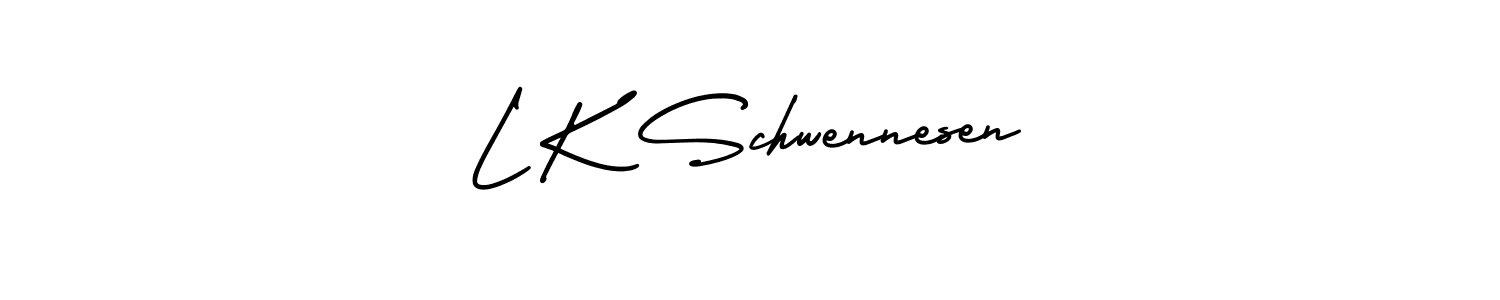 Make a beautiful signature design for name L K Schwennesen. With this signature (AmerikaSignatureDemo-Regular) style, you can create a handwritten signature for free. L K Schwennesen signature style 3 images and pictures png