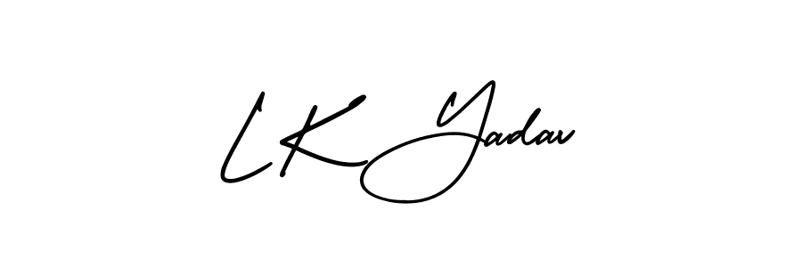 Similarly AmerikaSignatureDemo-Regular is the best handwritten signature design. Signature creator online .You can use it as an online autograph creator for name L K Yadav. L K Yadav signature style 3 images and pictures png