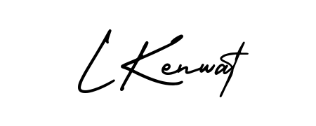 You should practise on your own different ways (AmerikaSignatureDemo-Regular) to write your name (L Kenwat) in signature. Don't let someone else do it for you. L Kenwat signature style 3 images and pictures png