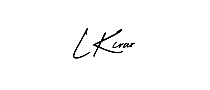 Use a signature maker to create a handwritten signature online. With this signature software, you can design (AmerikaSignatureDemo-Regular) your own signature for name L Kirar. L Kirar signature style 3 images and pictures png