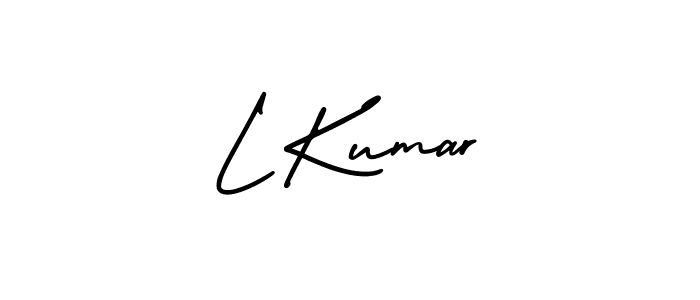 Use a signature maker to create a handwritten signature online. With this signature software, you can design (AmerikaSignatureDemo-Regular) your own signature for name L Kumar. L Kumar signature style 3 images and pictures png