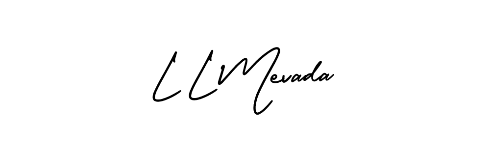 Create a beautiful signature design for name L L Mevada. With this signature (AmerikaSignatureDemo-Regular) fonts, you can make a handwritten signature for free. L L Mevada signature style 3 images and pictures png