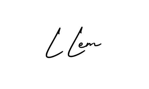 The best way (AmerikaSignatureDemo-Regular) to make a short signature is to pick only two or three words in your name. The name L Lem include a total of six letters. For converting this name. L Lem signature style 3 images and pictures png