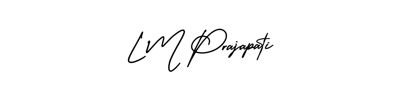 L M Prajapati stylish signature style. Best Handwritten Sign (AmerikaSignatureDemo-Regular) for my name. Handwritten Signature Collection Ideas for my name L M Prajapati. L M Prajapati signature style 3 images and pictures png
