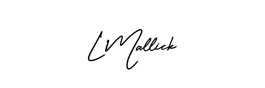 Create a beautiful signature design for name L Mallick. With this signature (AmerikaSignatureDemo-Regular) fonts, you can make a handwritten signature for free. L Mallick signature style 3 images and pictures png