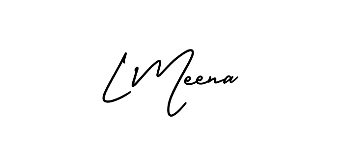 The best way (AmerikaSignatureDemo-Regular) to make a short signature is to pick only two or three words in your name. The name L Meena include a total of six letters. For converting this name. L Meena signature style 3 images and pictures png