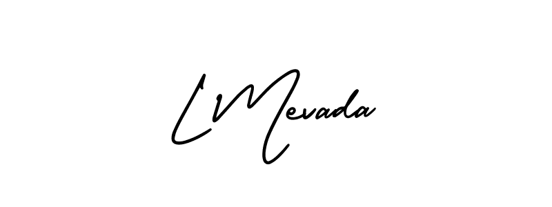 AmerikaSignatureDemo-Regular is a professional signature style that is perfect for those who want to add a touch of class to their signature. It is also a great choice for those who want to make their signature more unique. Get L Mevada name to fancy signature for free. L Mevada signature style 3 images and pictures png