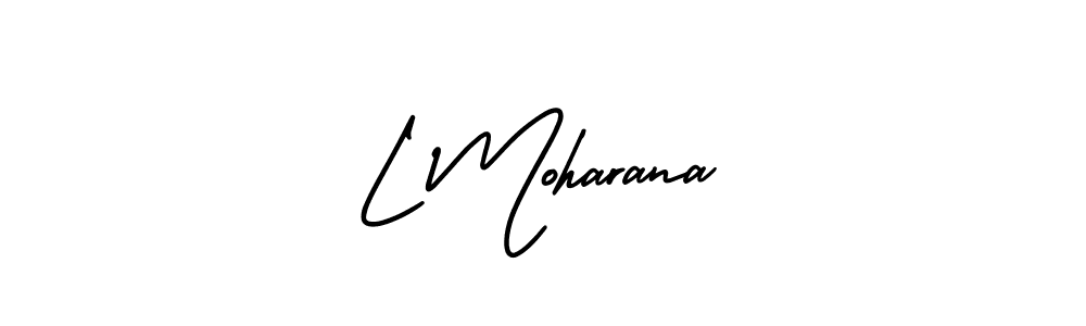 How to make L Moharana name signature. Use AmerikaSignatureDemo-Regular style for creating short signs online. This is the latest handwritten sign. L Moharana signature style 3 images and pictures png