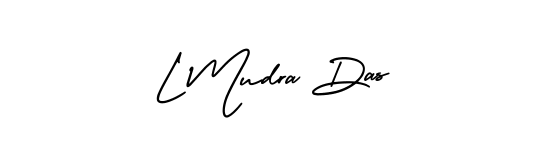 The best way (AmerikaSignatureDemo-Regular) to make a short signature is to pick only two or three words in your name. The name L Mudra Das include a total of six letters. For converting this name. L Mudra Das signature style 3 images and pictures png