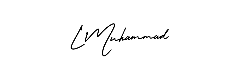 Design your own signature with our free online signature maker. With this signature software, you can create a handwritten (AmerikaSignatureDemo-Regular) signature for name L Muhammad. L Muhammad signature style 3 images and pictures png