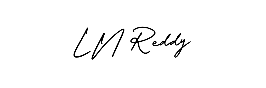 L N Reddy stylish signature style. Best Handwritten Sign (AmerikaSignatureDemo-Regular) for my name. Handwritten Signature Collection Ideas for my name L N Reddy. L N Reddy signature style 3 images and pictures png