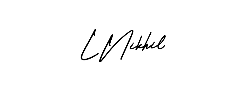 Create a beautiful signature design for name L Nikhil. With this signature (AmerikaSignatureDemo-Regular) fonts, you can make a handwritten signature for free. L Nikhil signature style 3 images and pictures png