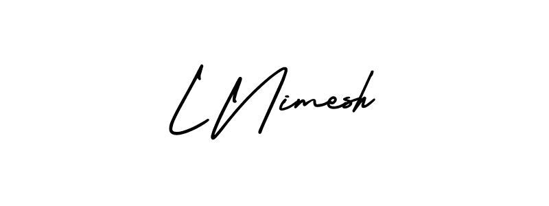 Also we have L Nimesh name is the best signature style. Create professional handwritten signature collection using AmerikaSignatureDemo-Regular autograph style. L Nimesh signature style 3 images and pictures png