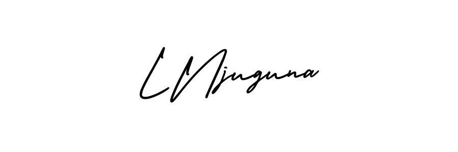 Use a signature maker to create a handwritten signature online. With this signature software, you can design (AmerikaSignatureDemo-Regular) your own signature for name L Njuguna. L Njuguna signature style 3 images and pictures png