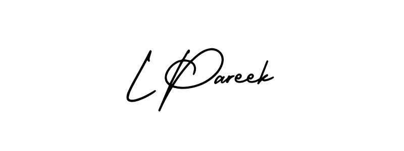 How to make L Pareek signature? AmerikaSignatureDemo-Regular is a professional autograph style. Create handwritten signature for L Pareek name. L Pareek signature style 3 images and pictures png