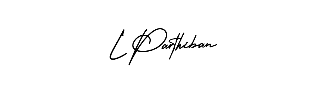 You should practise on your own different ways (AmerikaSignatureDemo-Regular) to write your name (L Parthiban) in signature. don't let someone else do it for you. L Parthiban signature style 3 images and pictures png