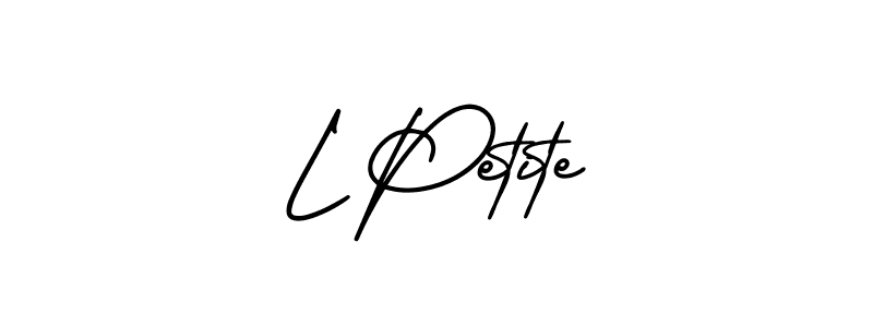 How to make L Petite name signature. Use AmerikaSignatureDemo-Regular style for creating short signs online. This is the latest handwritten sign. L Petite signature style 3 images and pictures png