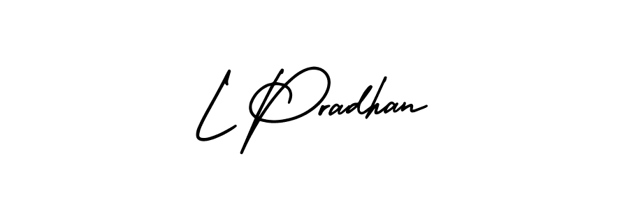 Also You can easily find your signature by using the search form. We will create L Pradhan name handwritten signature images for you free of cost using AmerikaSignatureDemo-Regular sign style. L Pradhan signature style 3 images and pictures png