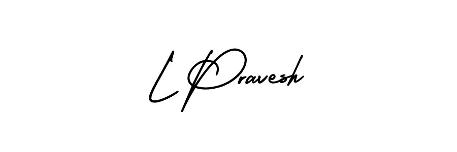 Also we have L Pravesh name is the best signature style. Create professional handwritten signature collection using AmerikaSignatureDemo-Regular autograph style. L Pravesh signature style 3 images and pictures png